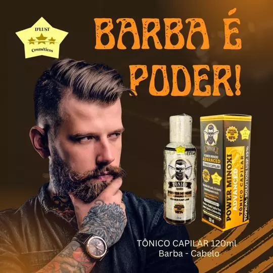 Tônico para Barba e Cabelo D"Lust 120 ml Minoxidil 